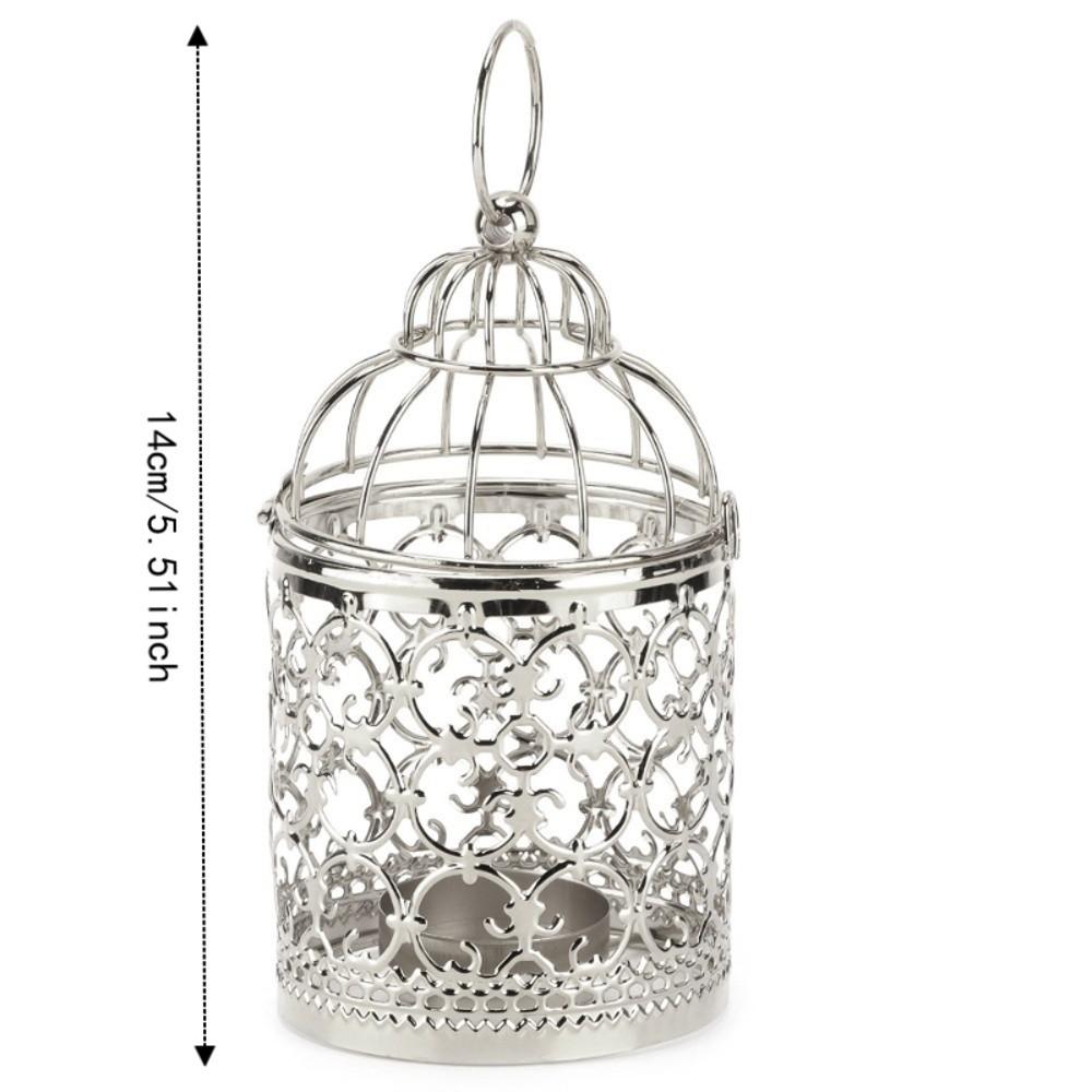 Iron Hanging Lantern Candle Holder Electroplated Birdcage Candlestick Decorations Gift For Events