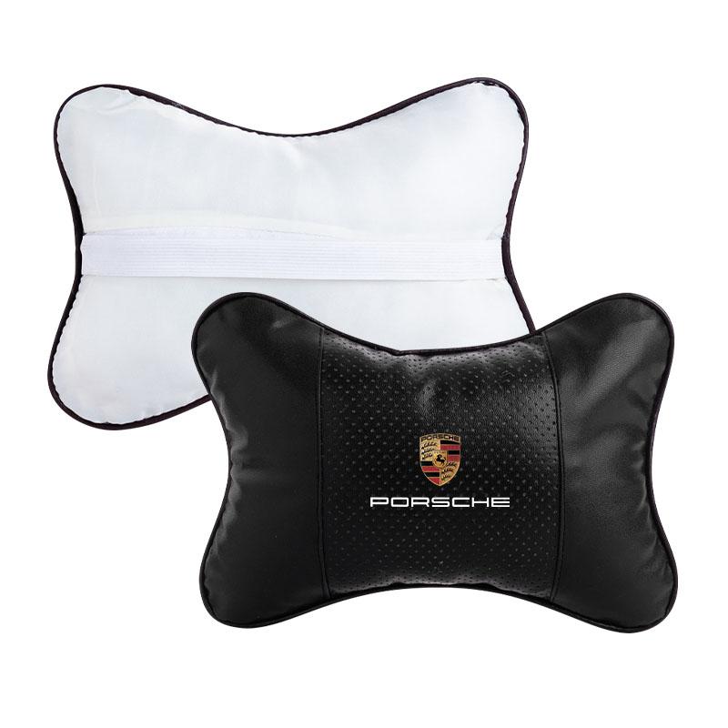 Fashion Car Seat Headrest Auto Logo Neck Pillow Car Accessories For Porsche 911 918 928 944 968 Boxster Carrera-GT Cayenne Macan Panamera
