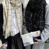 Solid Color Winter Cashmere Scarves Cashmere Shawl Cape Wraps Retro Plaid Wool Scarf  Student
