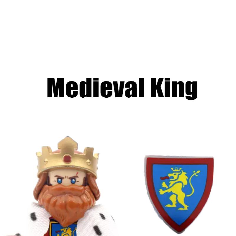 MOC Средневековый Король Строительные Блоки Армия Замок Ворон Красный Лев Черный Орел Рыцарь Фигурки Солдат Мечи Щит Оружие Кирпичики Игрушки