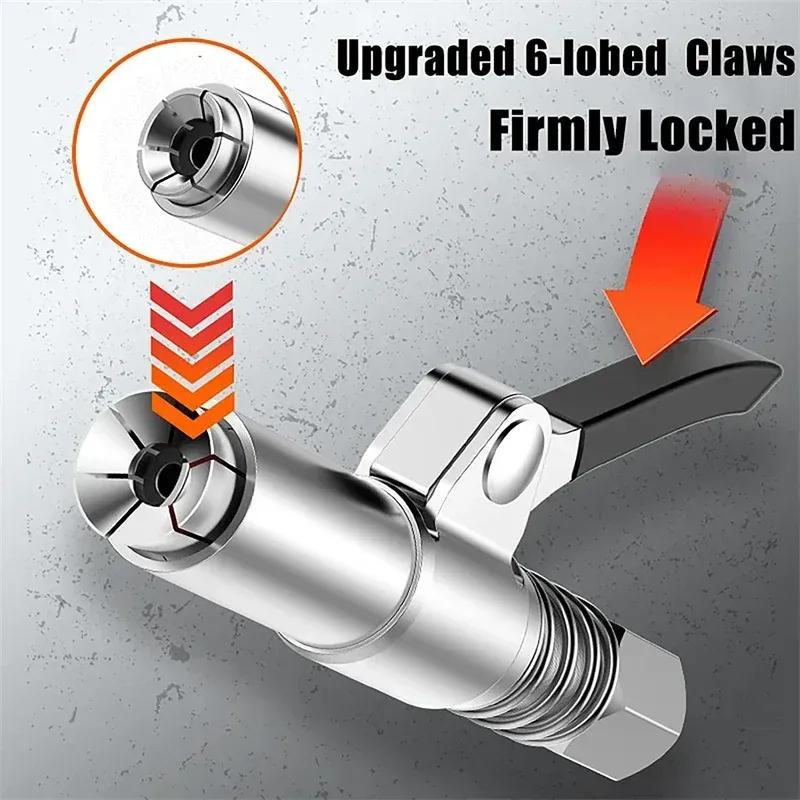 10000PSI Grease Gun Coupler NPTI/8 Oil Pump Quick Release Grease Nozzle Injector Lubricating Oil Grease Gun Car Auto Repair Tool