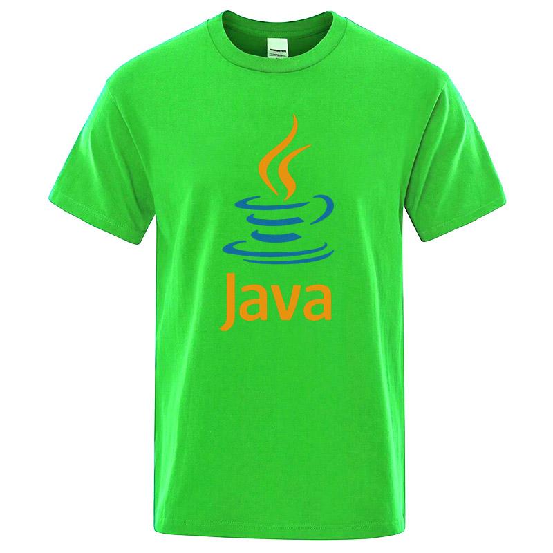 Летняя мужская футболка Высокое качество 100% хлопок Забавный дизайн JAVA Печать Повседневная Крутая футболка с круглым вырезом Мужской топ для мужчин Хип-хоп футболка