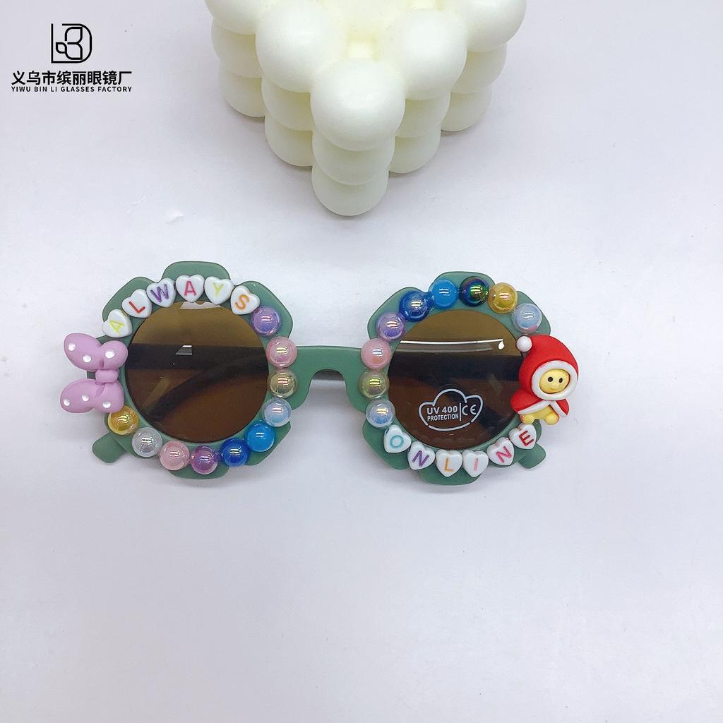 Travel Sunscreen And Uv Protection Diy Cute Baby Sunglasses Trendy Fashion Children'S Eye Protection Glasses