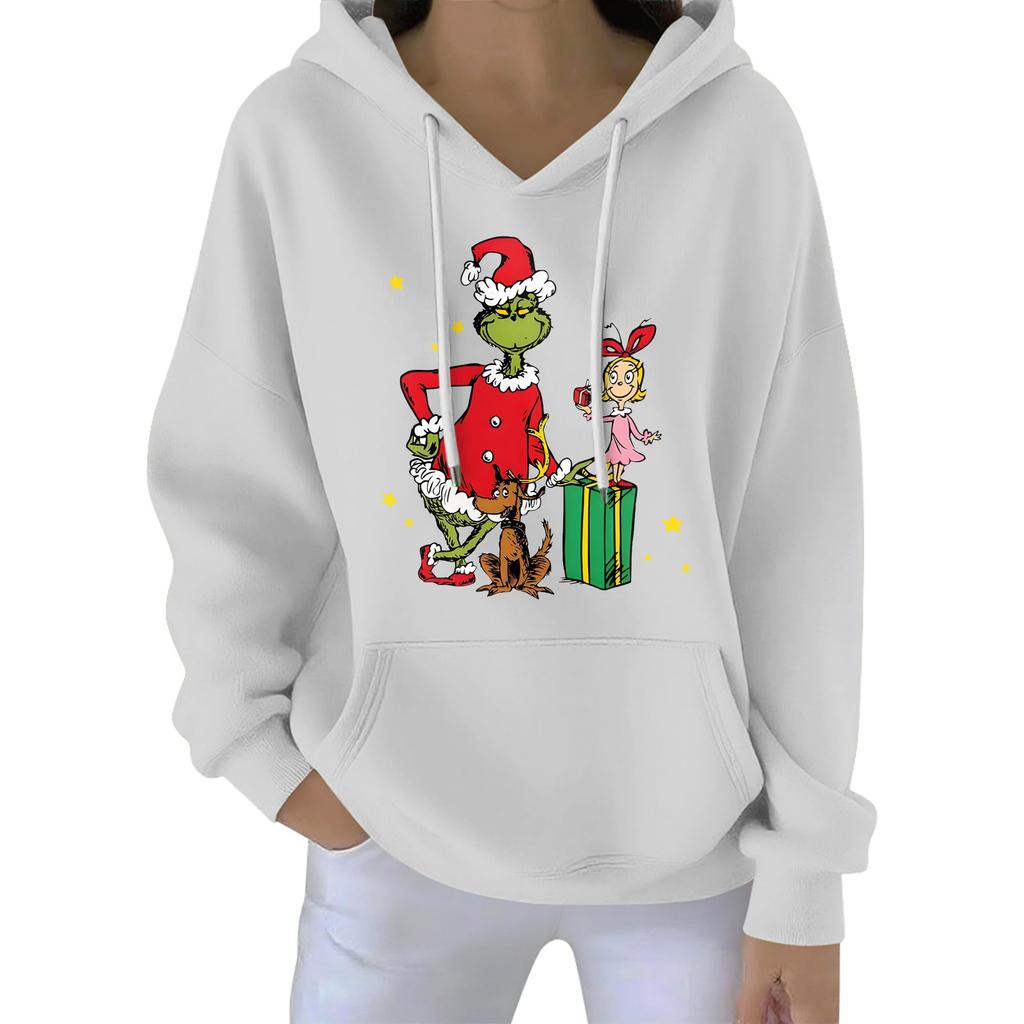 Women's Christmas Hoodie Funny Cute Christmas Holiday Sweatshirt Pullover