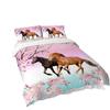 Постельное белье Скачущая лошадь 3D цифровая печать Пододеяльник Наволочка Набор из трех предметов, На заказ