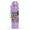 1PC Snowboard Bold Letter Text Print 750ml Color Plastic Sports Water Bottle Leakproof Flip Straw Lid Suitable for Sports Office Home Use