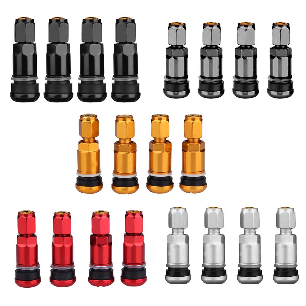 4pcs Universal Metal Car Motorcycle Tubeless Wheel Tyre Valve Stems Caps Aluminum Alloy Tire Air Valve Stems Car Accessories Valve Stems 1