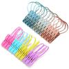 Set of 24 Clothespins In 7 Colors, with Cord, Non-Slip, Strong, for Pole Use, Futon Pegs, Plastic, for Indoor and Outdoor Drying, Non-Slip, Windproof,