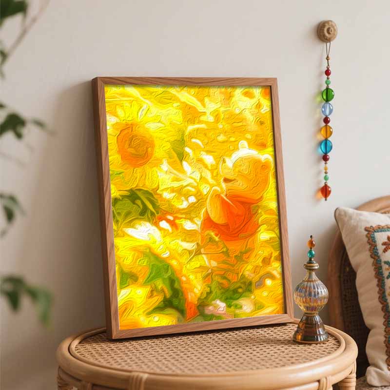 Disney digital oil painting Winnie Sunflower diy coloring handpainted handpainted filling home decoration gift for wall art decor home