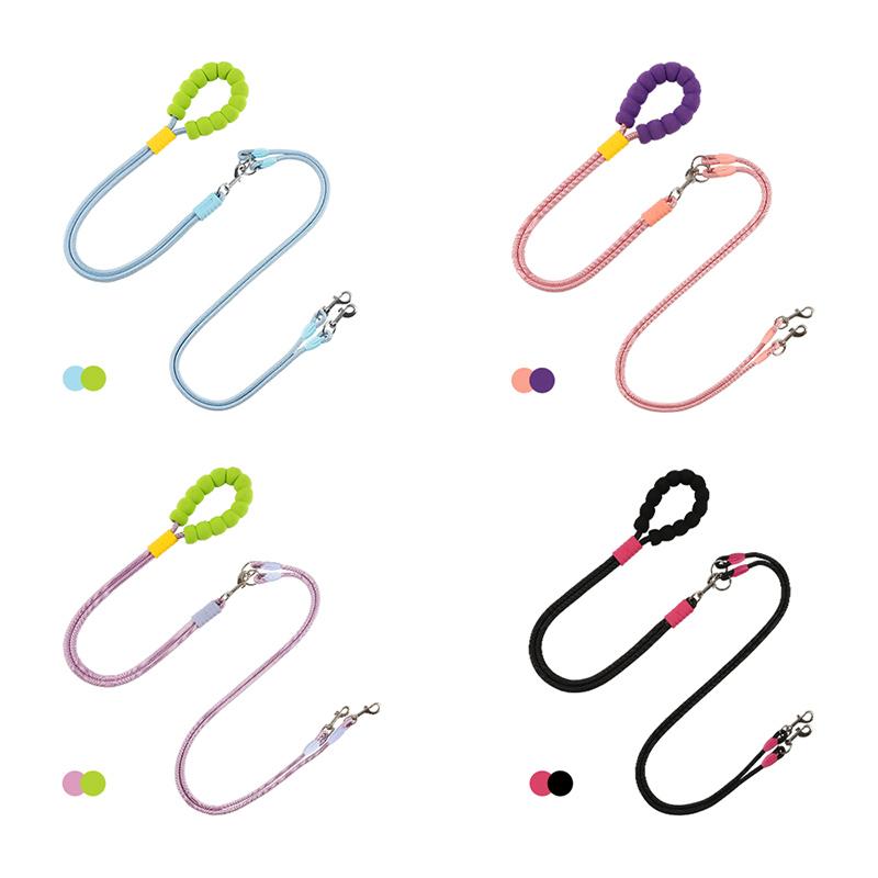 Поводок для двух собак Hands Free с мягкой padded ручкой, износостойкий, регулируемый, не запутывающийся, веревка для выгула собак, товары для домашних животных для улицы