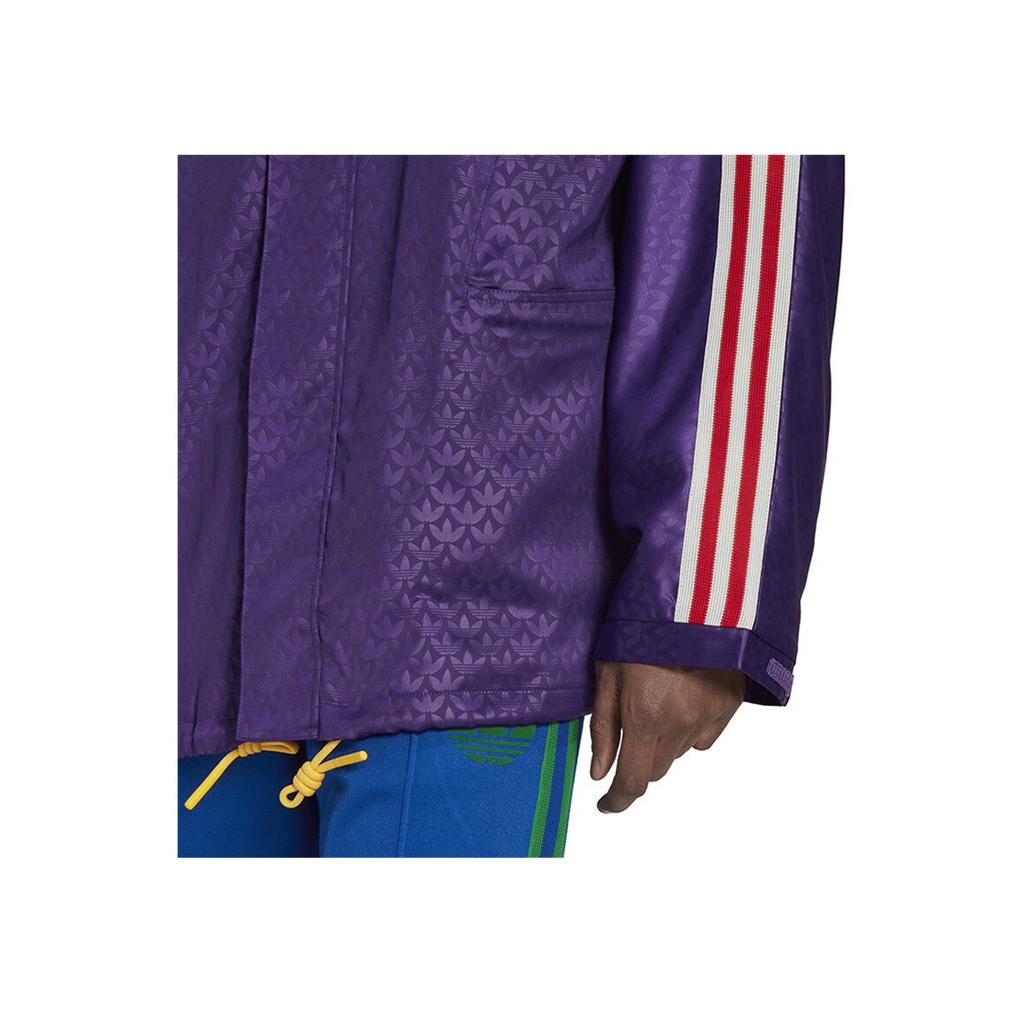 Adidas Originals Trefoil Windbreaker with Logo Print and Drawstring Hood Men Jackets Purple IB3441