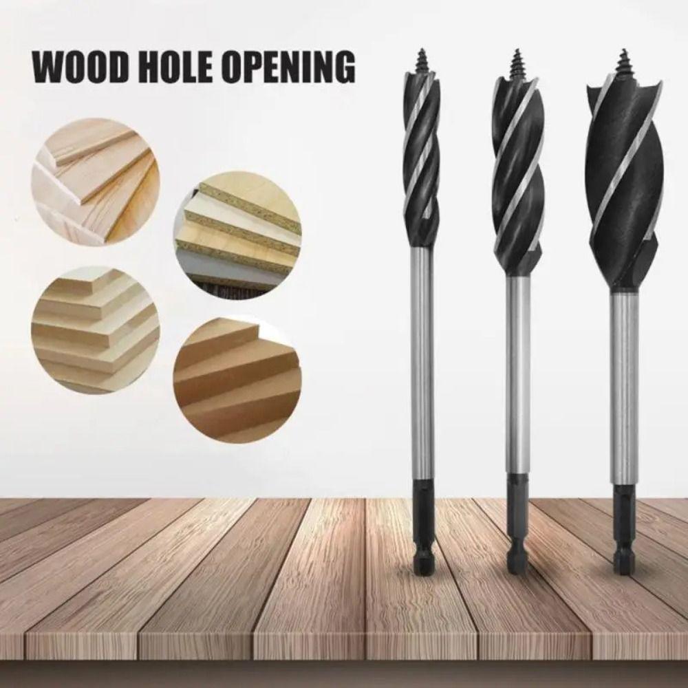 4 Edges Twist Drill Bit Four-slot Hole Opener Saw 10-35MM Auger Drill Bits Woodworking Tool