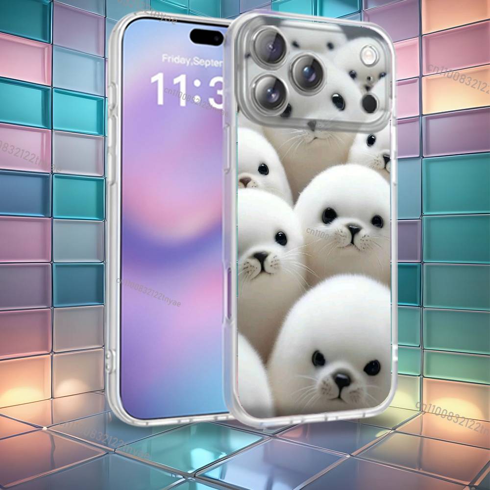 Cute and Funny Seals Phone Case For iPhone 16,14,11,17,13,15,12,Air,Plus,Pro,Max,E,Mini Frosted for MagSafe Magnetic Wireless