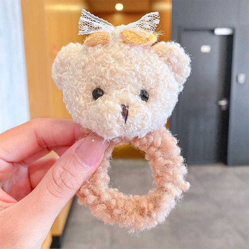 Cute Plush Little Bear Elastic Hair Bands for Girls Children Headwear Headband Women's Hair Accessories