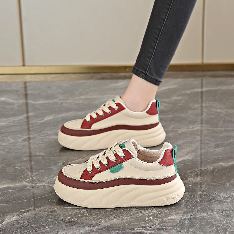 Board shoes new spring and autumn thick-soled muffin size soft-soled sports and leisure shoes