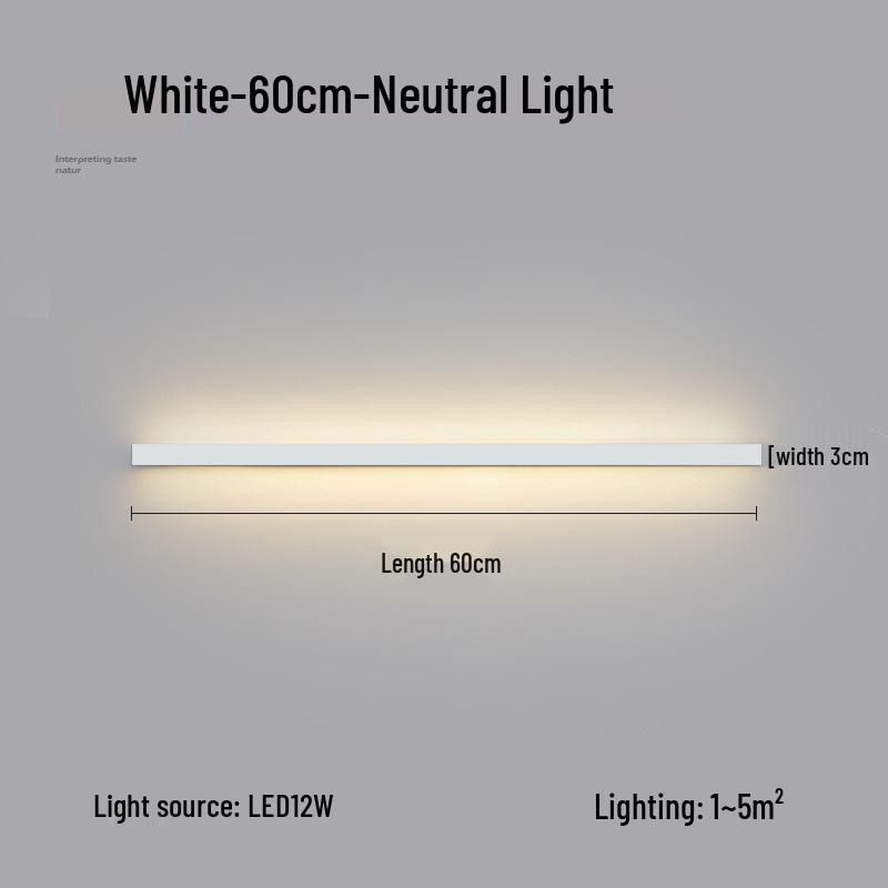 Minimalist Modern Long Strip Wall Lamp for Bedroom, Living Room, or Sofa Side