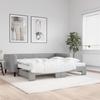VidaXL Daybed with Trundle and Mattress Light Grey 90x200 Cm Fabric 3196596