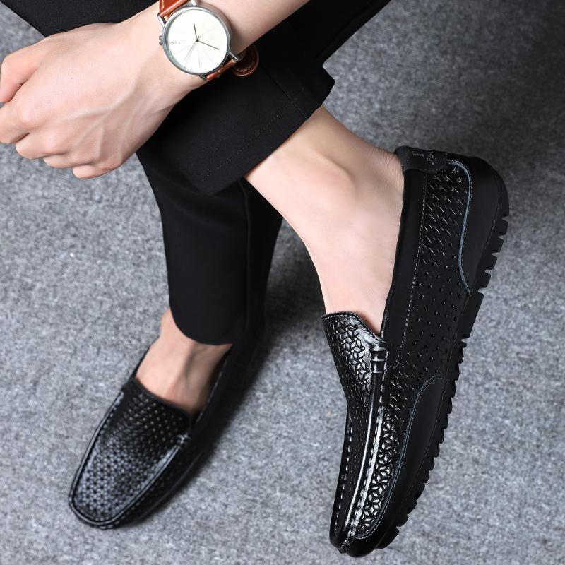 Мужские мокасины, лоферы, обувь для вождения, удобная повседневная обувь на плоской подошве без шнуровки, летняя уличная обувь больших размеров