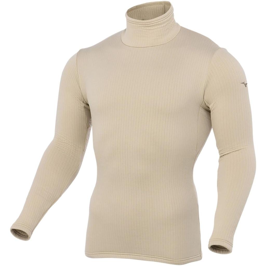Golf Wear Inner Wear Biogear Deluxe Warm Breath Thermo Heat Generating Material High Neck Long Sleeve Stretch Sports Outdoor Fishing 52MJ0504 Mocha