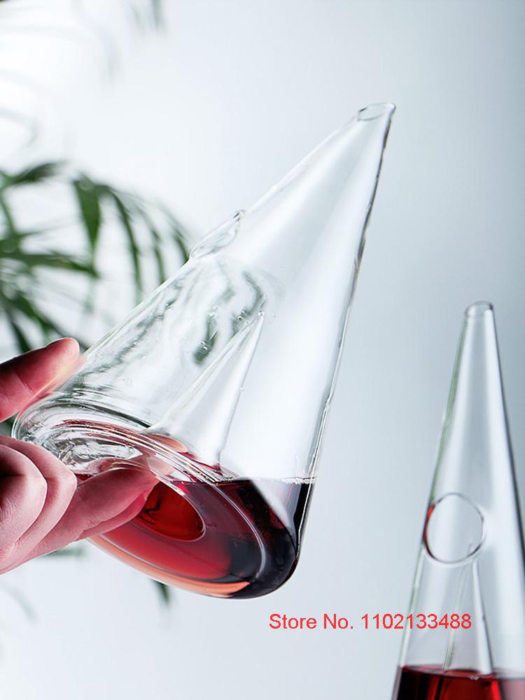 Cone Wine Decanter Separator Bar Accessories High Borosilicate Glass Wine Set Pyramid Waterfall Faster Bordeaux Pourer Aerator