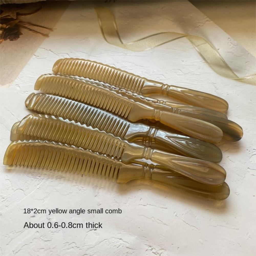 Антистатическая массажная расческа из рога буйвола Гладкая расческа с мелкими зубьями Расческа для волос Расческа из рога с узким краем Женская