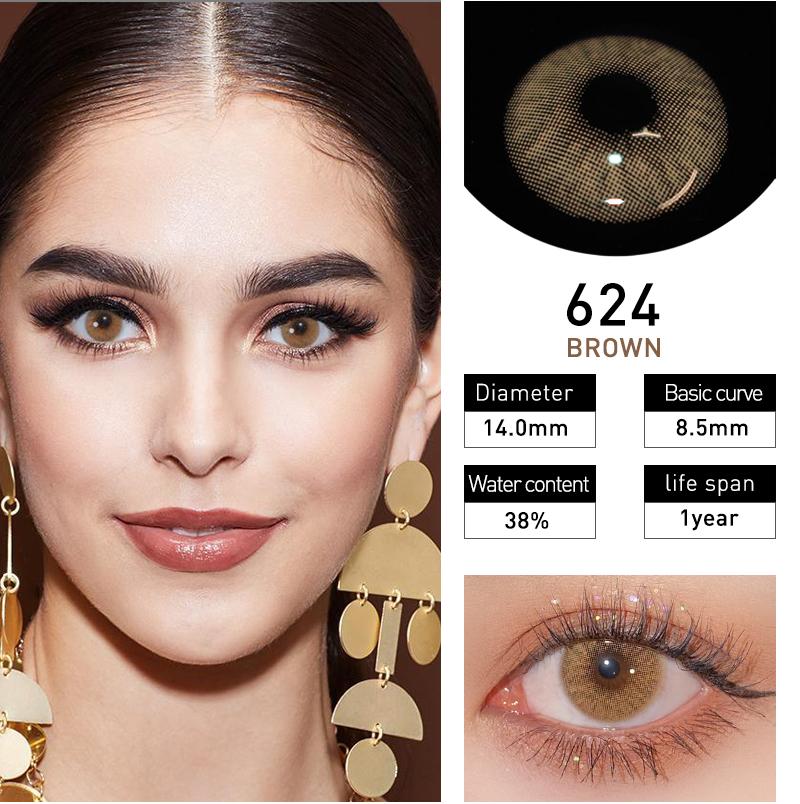Colored Contact Lenses 2pcs Cosmetic Contacts Yearly with Case