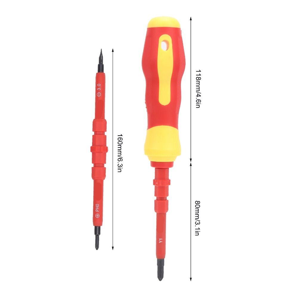 Набор из 14 изолированных отверток из хромованадиевой стали со сменными битами. Магнитный набор отверток включает шлицевые