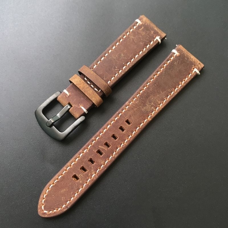 18 мм 20 мм 22 мм ремешок из натуральной кожи для часов в стиле ретро Crazy Horse кожаный ремешок для часов универсальный ремешок для наручных часов fot Garmin Amazfit HUAWEI Samsung