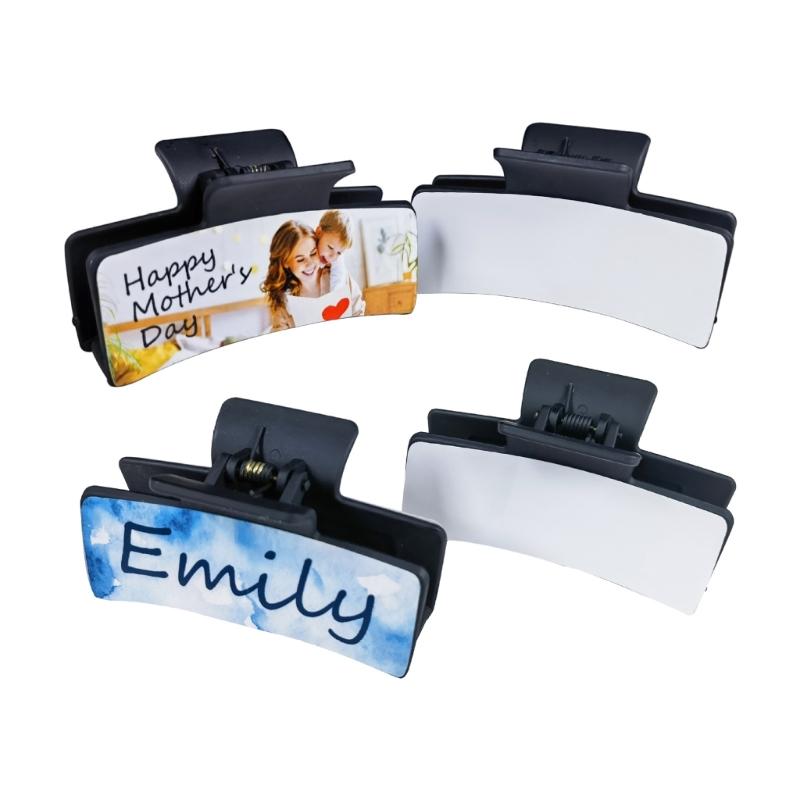 Elegant Heat Pressed PET Barrettes Portable PET Hair Slide with Crisp Heat Transferred Pattern for Fashion Lovers