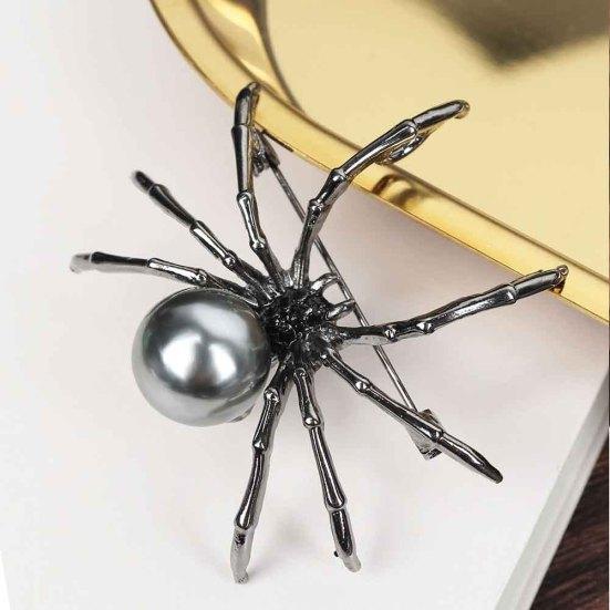 T&T Fashion Women Rhinestone Faux Pearl Spider Brooch Pin Corsage Lapel Jewelry Gift