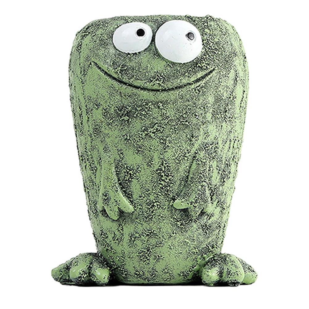 Funny Frog Planter Resin Cartoon Frog Flower Container Cute Frog Succulent Pot Small Frog Planter Ornament for Home Courtyard