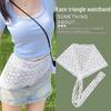 Women's Lace Trim Belt Accessory: White Waist Scarf, Bandana, and Ribbon Pendant for Dresses, Jeans, and Bustle.
