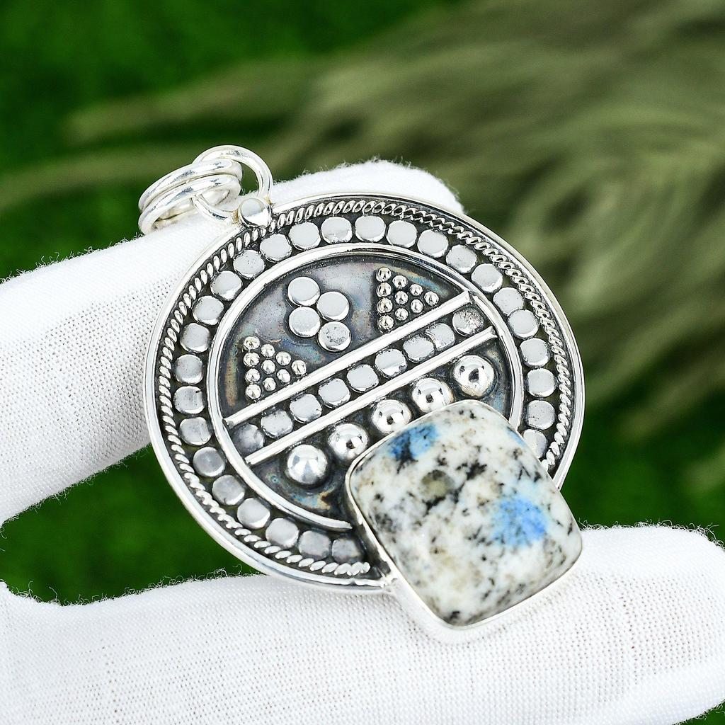 Sisters Day Deal Sterling Silver K2 Jasper Gemstone Engagement Pendant Jewelry