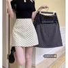 Korean Style Polka Dot High-Waist A-Line Mini Skirt Pants for Women - Summer 2025