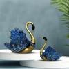 Latest Hand Crafted Swan Pair Home Decor Figurine | Decorative Showpiece (Pack of 2, Blue)