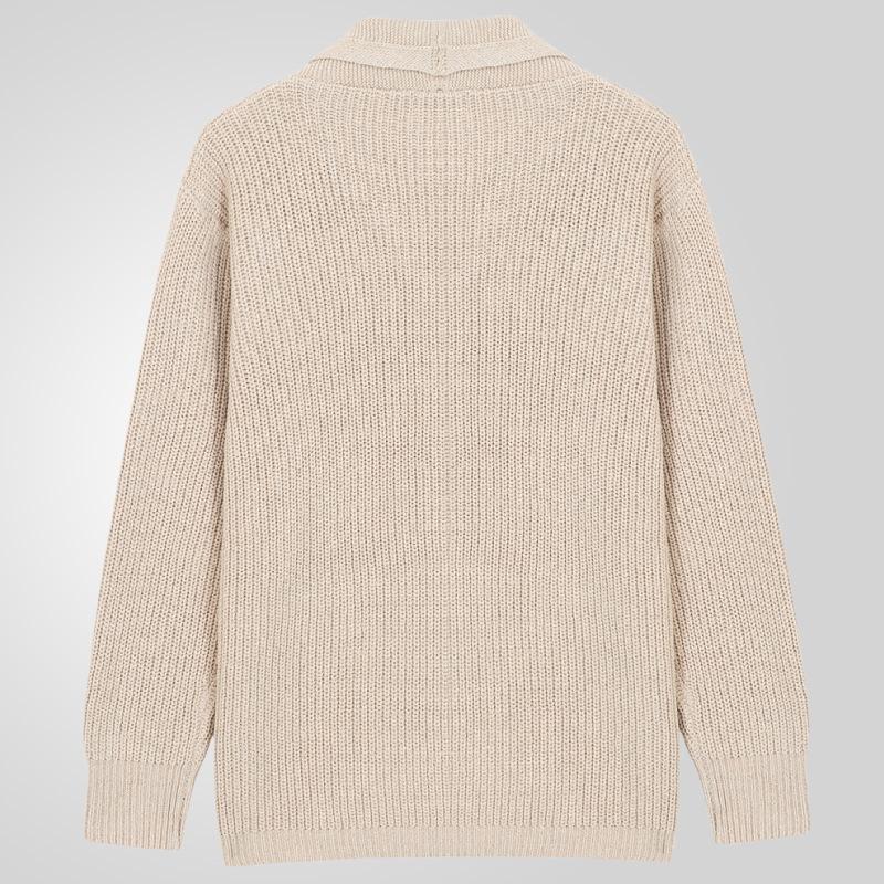 Мужские повседневные кардиганы, свитера, винтажный воротник-шалка, длинный рукав, трикотажные кардиганы на пуговицах с карманами, свитера для осени и зимы, трикотажная верхняя одежда для мужчин