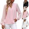 Женская повседневная модная лоскутная шифоновая рубашка с длинным рукавом и однотонной расцветкой