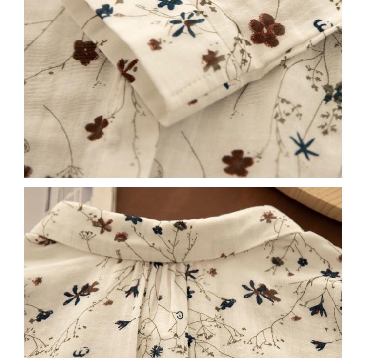 Женская художественная хлопково-льняная весенняя рубашка позднего Цин, двухслойная