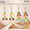 2D Flat Pride Earrings Rainbow Gnomes Acrylic Earrings Fashion Jewelry Elegant Earrings Party Earrings Holiday Gift for Friends Party Favor