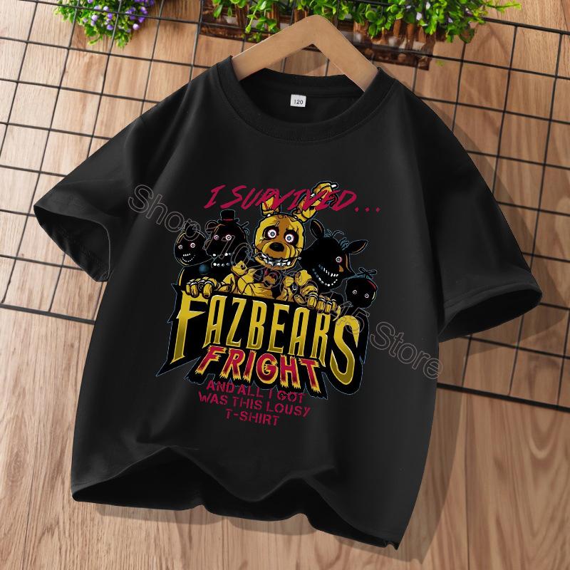 Новые детские футболки Five Nights At Freddys FNAF с мультяшным принтом Детские повседневные спортивные топы с короткими рукавами Детская одежда