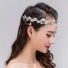 Rhinestone Forehead Chain Leaves Shape Bride Tiara Luxury Forehead Ornaments  Wedding