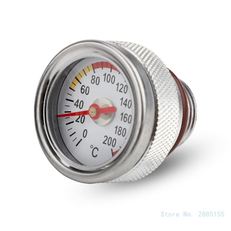 M20x1.5 Motorcycle Engine Oil Caps Tanks Temperature Gauge Oil Gauge Fitting 0-200℃ Display Oil Temperature Gauge