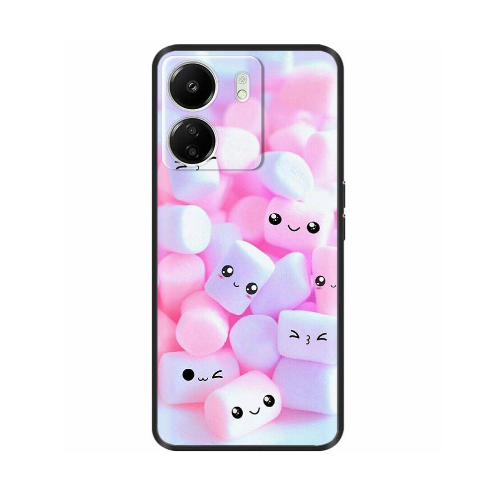Чехол для Xiaomi Poco C65 Милый Роскошный Расписной Задний Чехол Мягкий Черный Силиконовый Чехол для Телефона Для Xiaomi Poco C65 PocoC65 Fundas Бампер