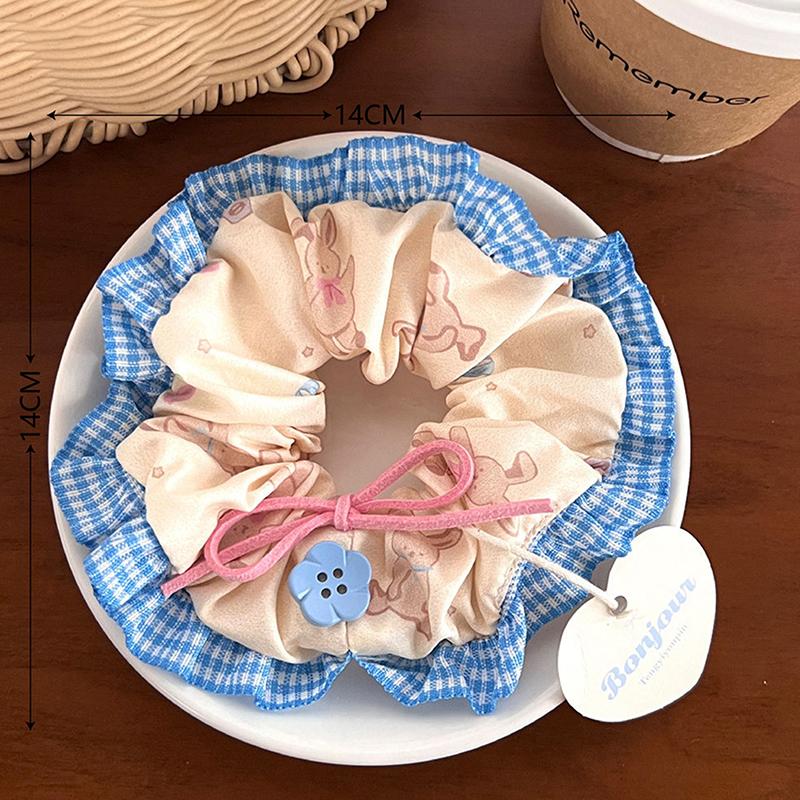1Pc Girl Head Rope Bow Lace Hair Tie Large Intestine Hair Ring Women Scrunchies Korean Style Headwear Hair Rope