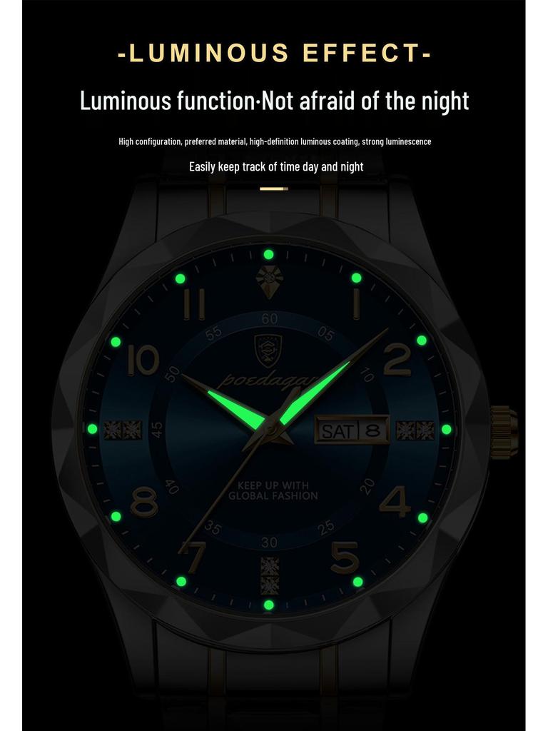 Швейцарские Роскошные Мужские Кварцевые Водонепроницаемые Светящиеся Часы - Новый Горячий Стиль
