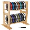 Wood 3D Printer Filament Storage Rack Desktop 2 Tier 3D Printer Filament Spool Holder Stand for Home Office Workshop Studio