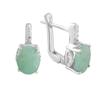 Silver Earrings with Natural Emerald 4.015ct, Cubic Zirconia (2090731)