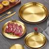 Модные простые обеденные тарелки Золотая обеденная тарелка Сервировочные тарелки Круглая тарелка Поднос для торта Западный стейк Круглый поднос Кухонные тарелки