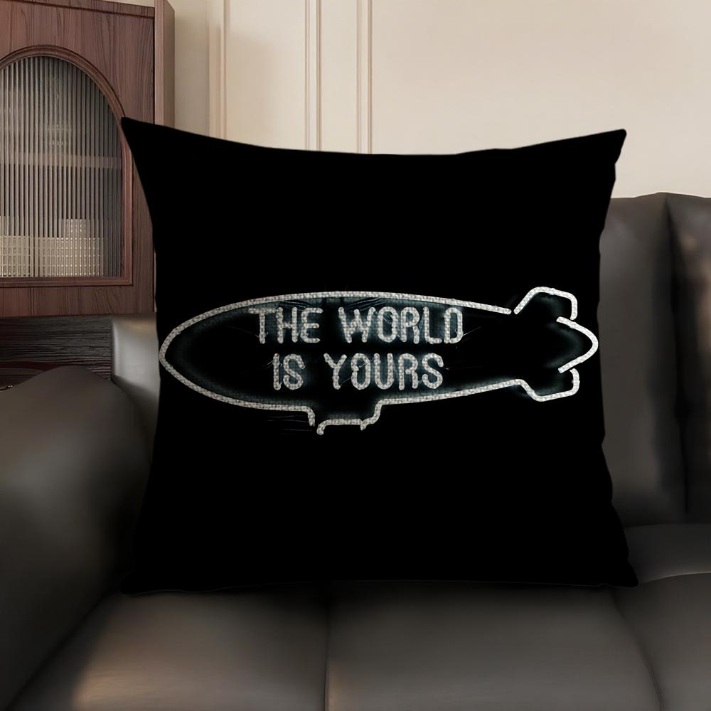 Classic Movie SScarface Cushion Cover Natural Linen Organic Fabric DoubleSided Printing Sofa Home Decor Gift Pillow Case