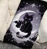 Gothic Moon Black Cat Beach Towel Patterned Sunscreen And Windproof Suitable For Swimming Pool Camping Travel